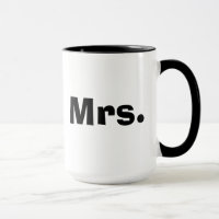 Mr and Mrs mugs - black and white couples mug set