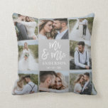 Mr and Mrs multi photo wedding family gift Cushion<br><div class="desc">Multi photo Mr and mrs wedding family gift. Ideal wedding,  new home,  anniversary,  birthday or Christmas gift. A fun way to show off all of your beautiful photographs.</div>