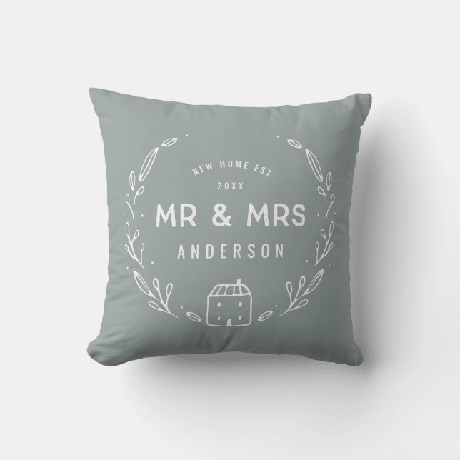 Mr and Mrs new home Cushion (Front)