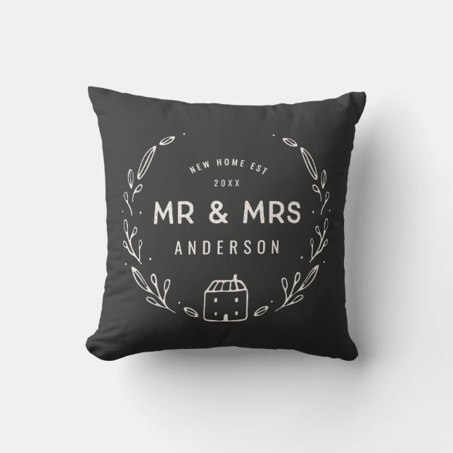 Mr and Mrs new home Cushion (Front)