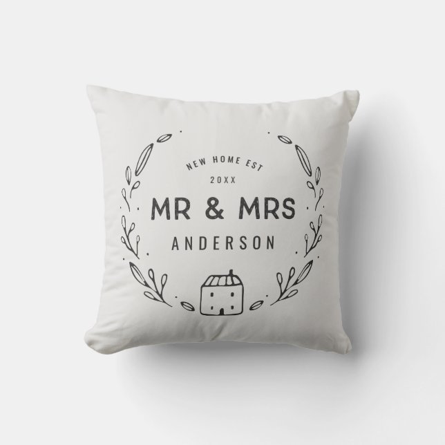 Mr and Mrs new home Cushion (Front)