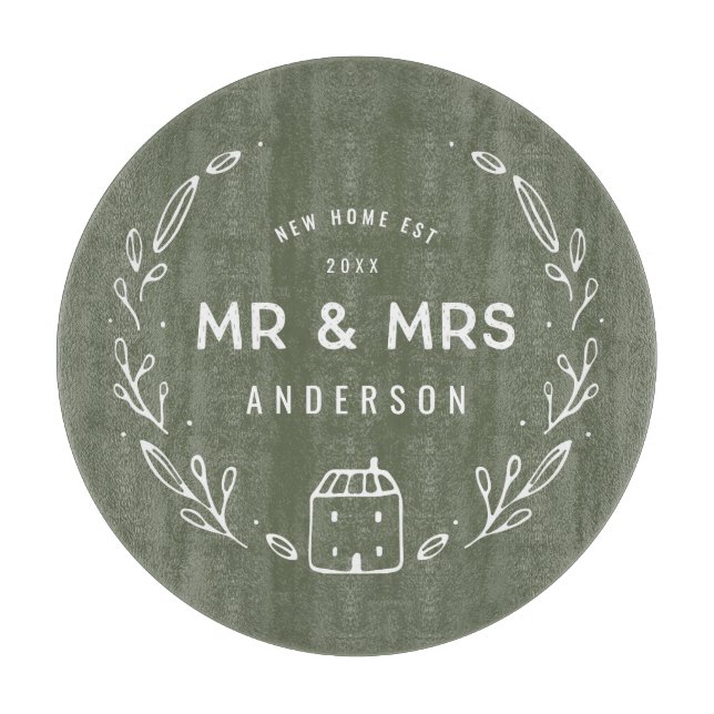 Mr and Mrs new home Cutting Board (Front)