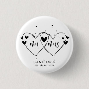 Mr. and Mrs. Newly Weds Wedding 3 Cm Round Badge