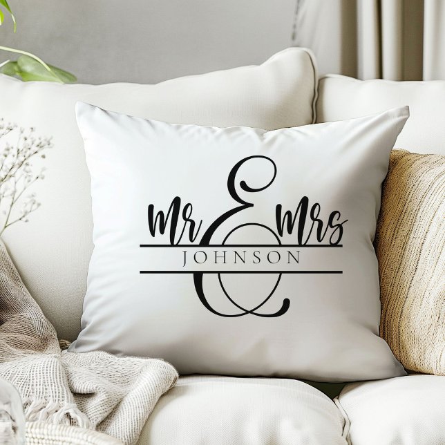 Mr. and Mrs. Newlywed Couple Gifts Cushion (Creator Uploaded)