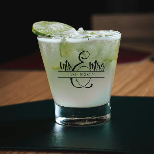 Mr. and Mrs. Newlywed Couple Gifts Shot Glass