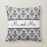 Mr. and Mrs. Newlywed Pillow - Black and White<br><div class="desc">The perfect gift to add to your new home as husband and wife!</div>