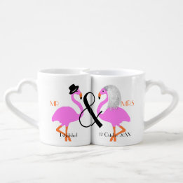 Mr And Mrs Newlyweds Cute Personalised Coffee Mug Set