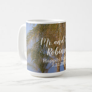 Mr. and Mrs. Palm Trees Wedding Mug