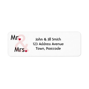 Mr and Mrs personalised address labels