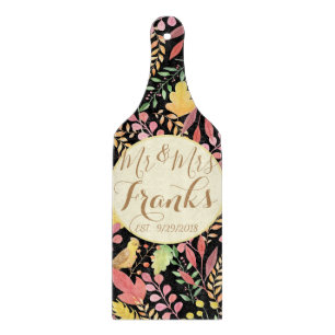 Mr and Mrs Personalised Autumn Cutting Board