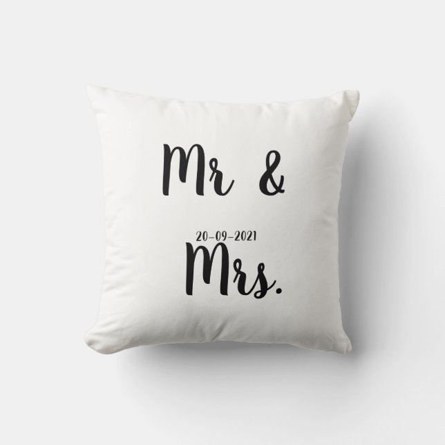 mr and mrs personalised  cushion (Front)