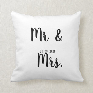 mr and mrs personalised  cushion