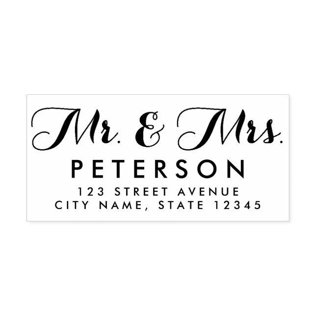 Mr and Mrs Personalised Rubber Stamp (Design)