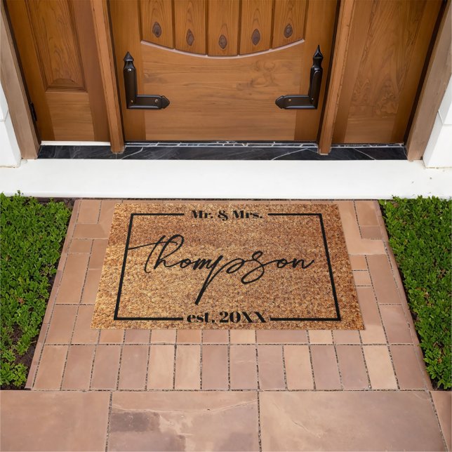 Mr. and Mrs. Personalised Wedding Gift Last Name Doormat (Outdoor)