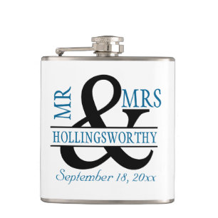 Mr and Mrs - Personalised Wedding Hip Flask