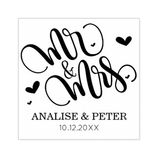 Mr and Mrs - personalised wedding stamp