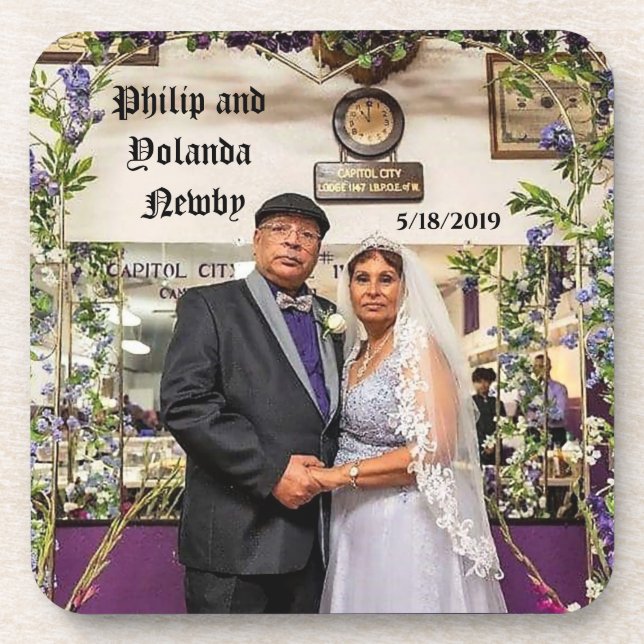 Mr. and Mrs. Philip R Newby   Beverage Coaster (Front)