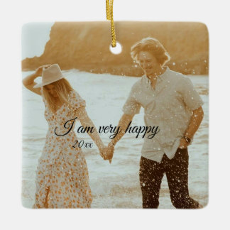 Mr And Mrs Photo, Our First Christmas Ceramic Ornament