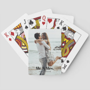 Mr. and Mrs. Photo Wedding Newlywed Playing Cards
