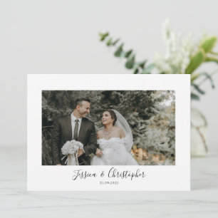 Mr. and Mrs. Photo Wedding Thank You card
