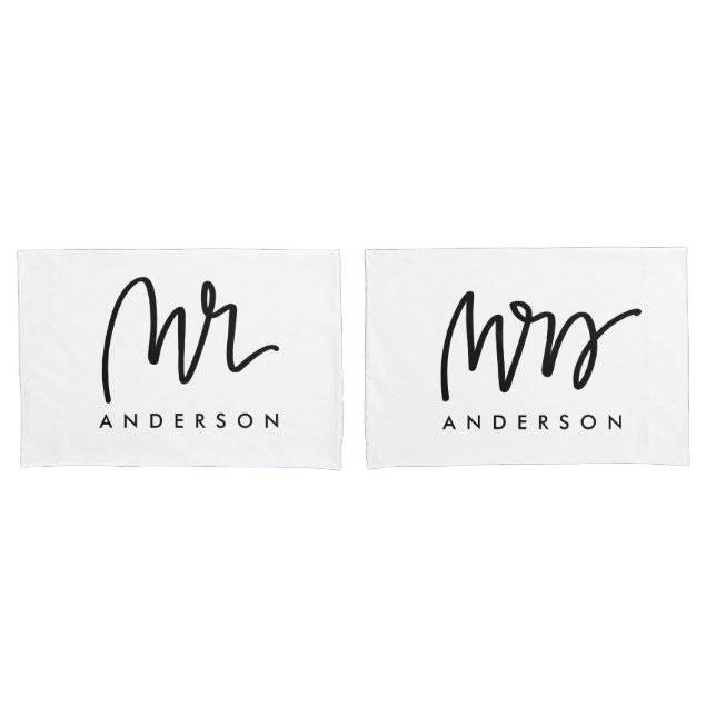 Mr and Mrs | Pillow Cases (Front-Set)