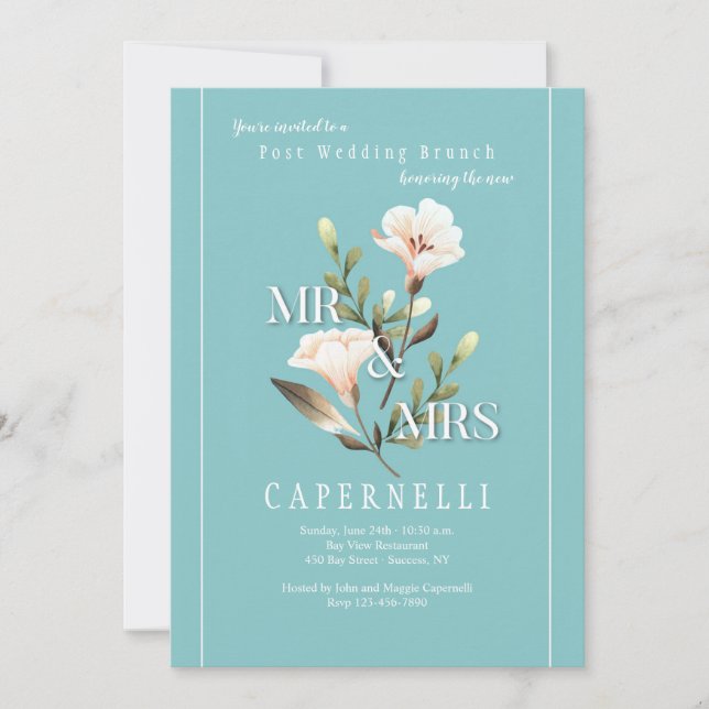 Mr and Mrs Post Wedding Brunch Invitation (Front)