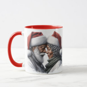 Mr and Mrs Santa African American Coffee Mug