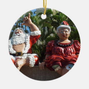 Mr and Mrs Santa Claus Ceramic Tree Decoration