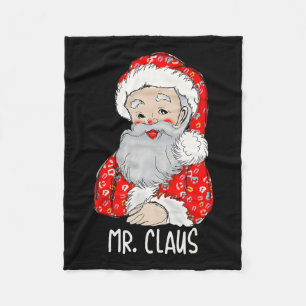 Mr And Mrs Santa Claus Couples Matching Christmas  Fleece Blanket