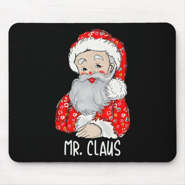 Mr and Mrs Santa Claus Couples Matching Christmas  Mouse Mat (Front)