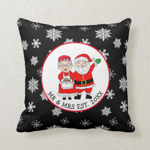 Mr and Mrs Santa Claus Personalised   Cushion