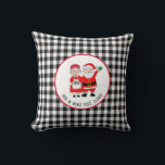 Mr and Mrs Santa Claus Personalised   Throw Pillow<br><div class="desc">Cute hand drawn cartoon Mr and Mrs Claus since (add date) personalised Christmas pillow for newlyweds or housewarming gift.</div>