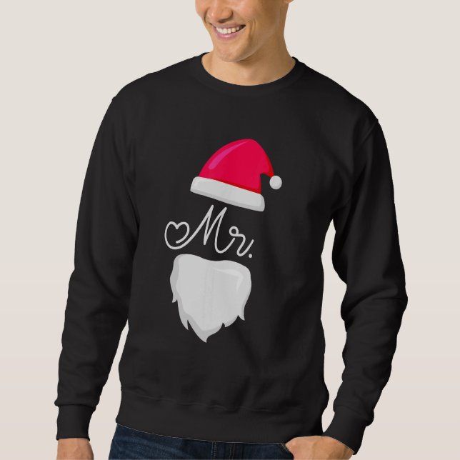 Mr And Mrs Santa Claus Pyjamas Couples Matching Ch Sweatshirt (Front)