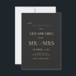 Mr and Mrs Save the Date Announcement<br><div class="desc">An elegant and formal save the date announcement in black and gold. (Vector created by rawpixel.com - www.freepik.com). The card is easy to customise with your wording, font and font colour. Not exactly what you're looking for? All our products can be custom designed to meet your needs at no extra...</div>