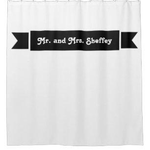 Mr and Mrs Sheffey on black ribbon 9602 Shower Cur Curtain