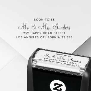 Mr and Mrs simple elegant return address Self-inking Stamp