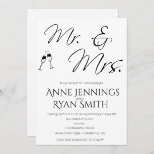 Mr. and Mrs. simple Wedding invitation. Invitation