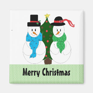 Mr.and Mrs. Snow Magnet