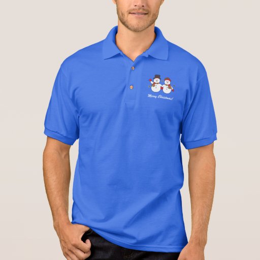 Image of Mr. and Mrs Snowman Merry Christmas Polo Shirt