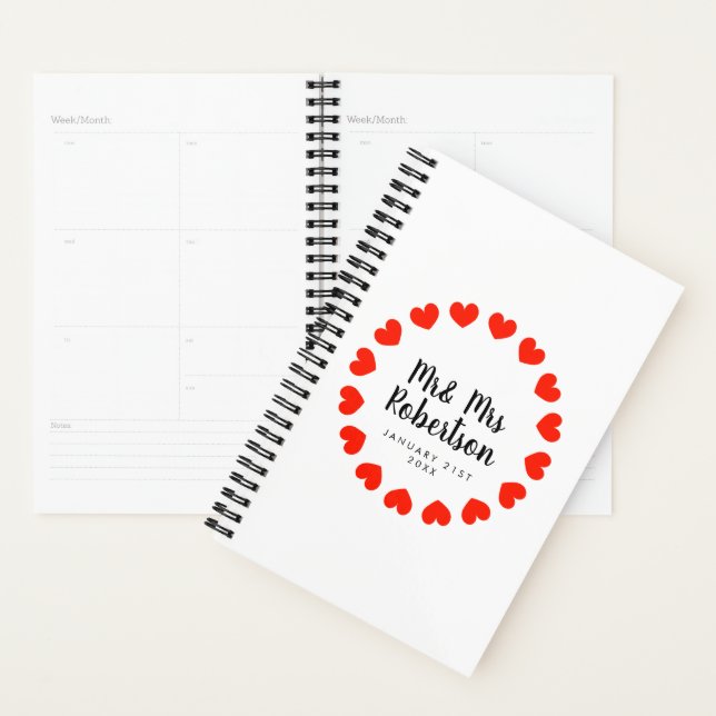 Mr and Mrs spiral planner for wedding couple (Display)
