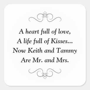 Mr. and Mrs. Square Sticker
