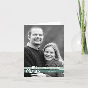 Mr. and Mrs. Thank You Card - Basil