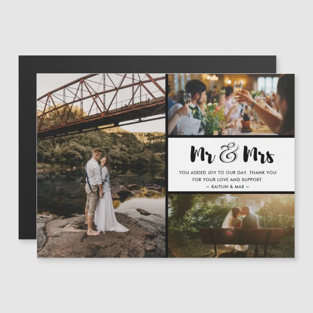 Mr and Mrs Thank You Photo Collage (Front/Back)