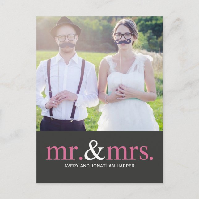 MR. AND MRS. Thank You Postcard (Front)