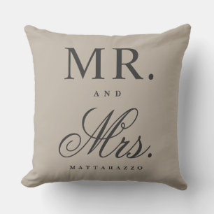 Mr. and Mrs. Throw Pillow