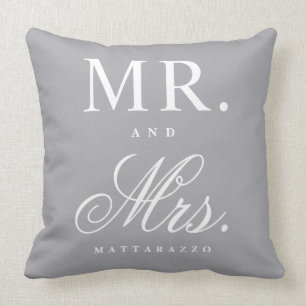 Mr. and Mrs. Throw Pillow