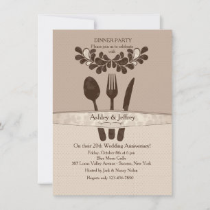 Mr. and Mrs. Utensils Dinner Party Invitation