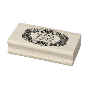 Mr and Mrs Vintage Newlywed return address Rubber Stamp