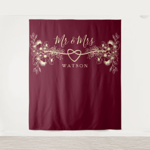 Mr and Mrs Wedding Backdrop Tapestry