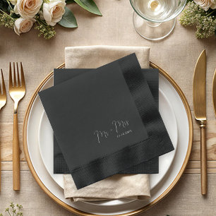 Mr and Mrs Wedding Bridal Engagement Foil Napkins